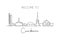 One single line drawing Canberra city skyline, Australia. Historical town landscape. Best holiday destination home wall decor