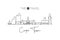 One single line drawing of Cape Town city skyline, South Africa. World historical town landscape. Best holiday destination