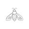 One single line drawing of cute bee for company logo identity. Honeybee farm icon concept from wasp animal shape. Dynamic