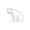 One single line drawing of cute grizzly bear for company logo identity. Business corporation icon concept from wild mammal animal