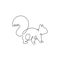 One single line drawing of cute squirrel for company logo identity. Business corporation icon concept from funny rodent animal