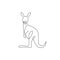 One single line drawing of cute standing kangaroo for business logo identity. Wallaby animal from Australia mascot concept for