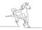 One single line drawing of elegance horse company logo identity. Running horse. Pony horse mammal animal symbol concept.