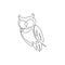 One single line drawing of elegant owl bird for company logo identity. Symbol of education, wisdom, wise, school, smart, knowledge