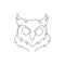 One single line drawing of elegant owl bird head for company logo identity. Symbol of education, wisdom, wise, smart, knowledge