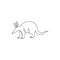 One single line drawing of exotic aardvark for company logo identity. Orycteropus animal mascot concept for national conservation