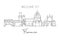 One single line drawing of Florence city skyline, Italy. Historical skyscraper landscape in world. Best holiday destination wall