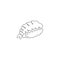 One single line drawing fresh Japanese nigiri sushi bar logo vector graphic illustration. Japan sea food cafe menu and restaurant