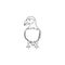 One single line drawing of funny puffin for organisation logo identity. Adorable sea bird mascot concept for national conservation