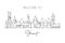 One single line drawing of Ghent city skyline, Belgium. Historical skyscraper landscape in world. Best holiday destination wall