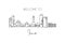 One single line drawing Izmir city skyline, Turkey. World historical town landscape home decor wall poster print. Best place