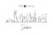One single line drawing of Jeddah city skyline, Saudi Arabia. World historical town landscape. Best holiday destination wall decor