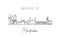 One single line drawing of Montevideo city skyline, Uruguay. World historical town landscape. Best holiday place destination.