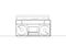 One single line drawing of retro old fashioned analog radio tape. Classic vintage audio technology concept. Music player