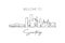 One single line drawing Santiago city skyline, Chile. World historical town landscape wall decor poster print. Best holiday place