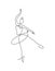 One single line drawing sexy woman ballerina vector illustration. Minimalist pretty ballet dancer show dance motion concept. Wall