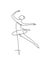 One single line drawing sexy woman ballerina vector illustration. Minimalist pretty ballet dancer show dance motion concept. Wall