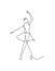 One single line drawing sexy woman ballerina vector illustration. Minimalist pretty ballet dancer show dance motion concept. Wall