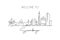 One single line drawing of Surabaya city skyline Indonesia. Historical town landscape home wall decor poster print art. Best