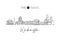 One single line drawing of Washington city skyline, United States of America. Historic landscape in the world. Best holiday