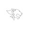 One single line drawing of wild leopard head for company business logo identity. Strong jaguar mammal animal mascot concept for