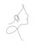 One single line drawing woman beauty abstract face, hairstyle,  fashion vector illustration. Pretty sexy minimalist feminine style