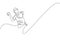 One single line drawing young energetic man baseball player throw the speed ball graphic vector illustration. Sport training