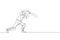 One single line drawing of young energetic man cricket player standing to hit the ball vector illustration. Competitive sport