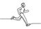 One single line drawing of young energetic man runner run relax vector illustration. Sport man doing exercise