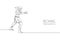 One single line drawing of young energetic woman boxer practicing punch at sport gym vector illustration. Sport combative training