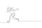 One single line drawing of young energetic woman table tennis player run to catch ball vector illustration. Sport training concept