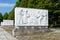 One of sixteen Stone sarcophagi at the Soviet War Memorial Treptower Park Berlin.