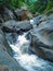 one of the small waterfalls located on the outskirts of the village forest right in West Bogor, Indonesia