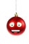 One smiley animated or illustrated red round ornament for Christ