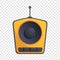 One speaker radio icon, cartoon style