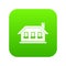 One-storey house with three windows icon digital green