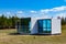 One-storey modular houses with large panoramic Windows. Russia. House of sandwich panels