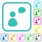 One talking person with oval bubble solid vivid colored flat icons