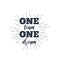 One team One dream slogan, vector illustration