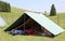 One tent of a campsite of the boy scouts in summer