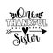 One thankful sister - typography message.