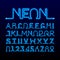 One thin line neon font