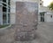 One of three monumental engraved red granite stones in downtown Forth Worth.