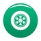 One tire icon vector green