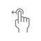 One-touch and swipe left line icon. Touch screen hand gesture symbol
