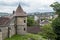 One of the towers of the Hunedoara Castle, also known a Corvin Castle or Hunyadi Castle in Hunedoara, Romania