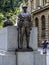 One of the two bronze soldier statues standing guard at the Cenotaph