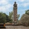 One of two flanking obelisks at the Stele Pavilion in Tu Duc Royal Tomb, Hue, Vietnam