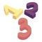 One two three numbers icon, cartoon style