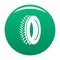 One tyre icon vector green